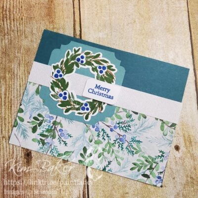 Cottage Wreath Winter Meadow Card