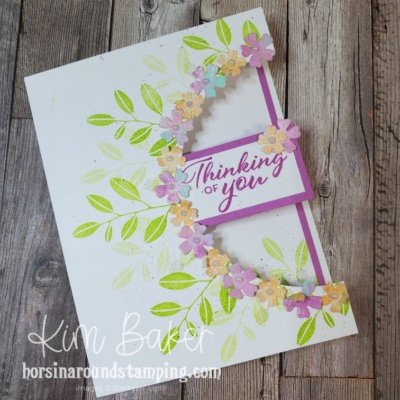 Flowered Semi Circle Cut-Out Card