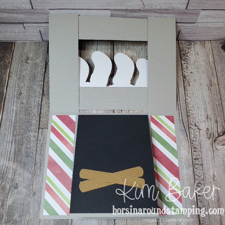 A little bit festive fireplace spanner card first layer