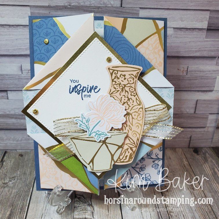 Kintsugi corner fold card front closed