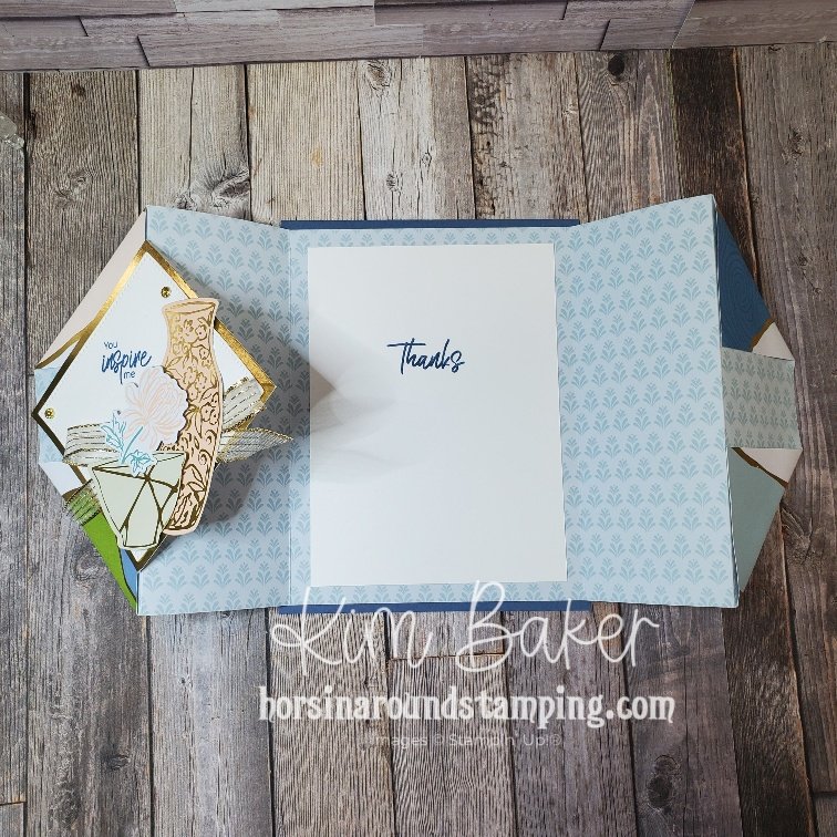 Kintsugi corner fold card opened