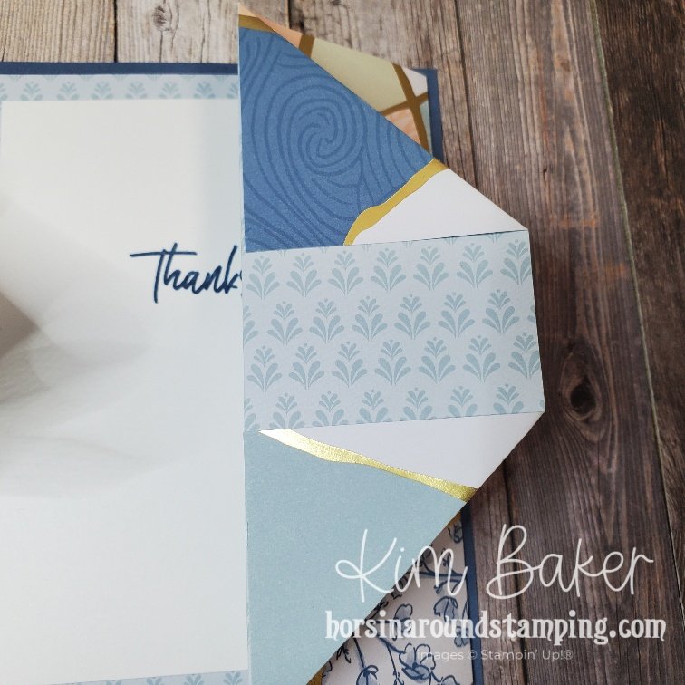 Kintsugi corner fold card showing fold