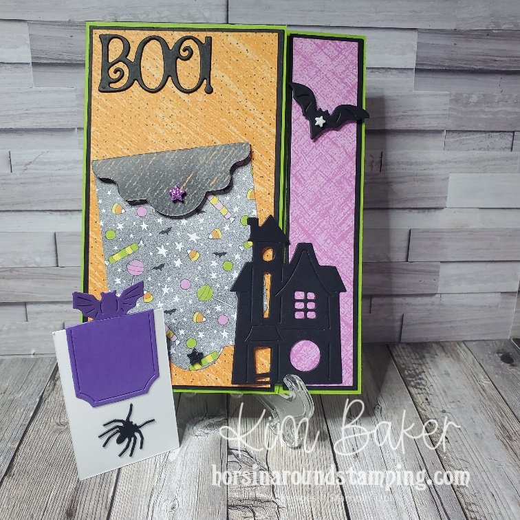 Side Latch Halloween card pocket slider out