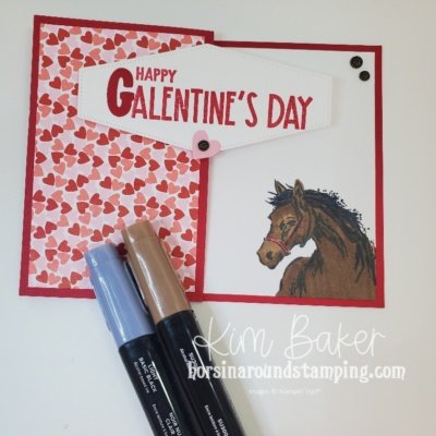 horse galentine with stampin blends