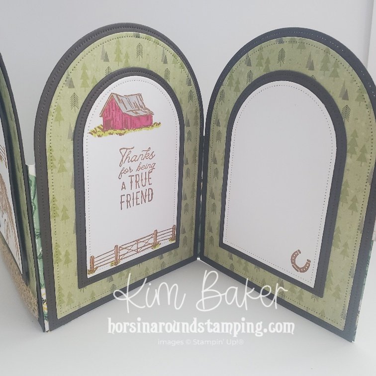 unbridled horse triple arches card last two panels