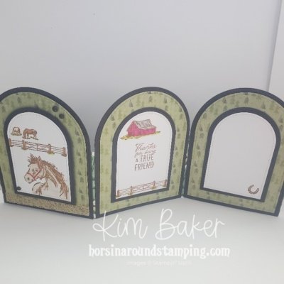 unbridled horse triple arches card open