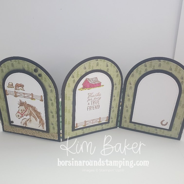 unbridled horse triple arches card open