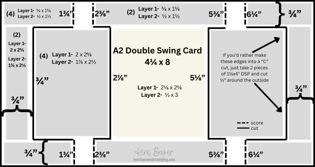A2 Double Swing Card Template