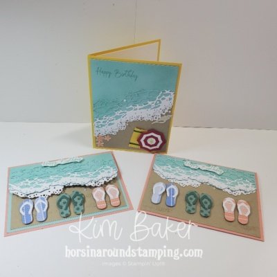 3 beachy birthday cards