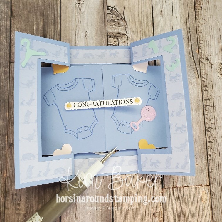 cutest onesie and pooh baby double swing card closed